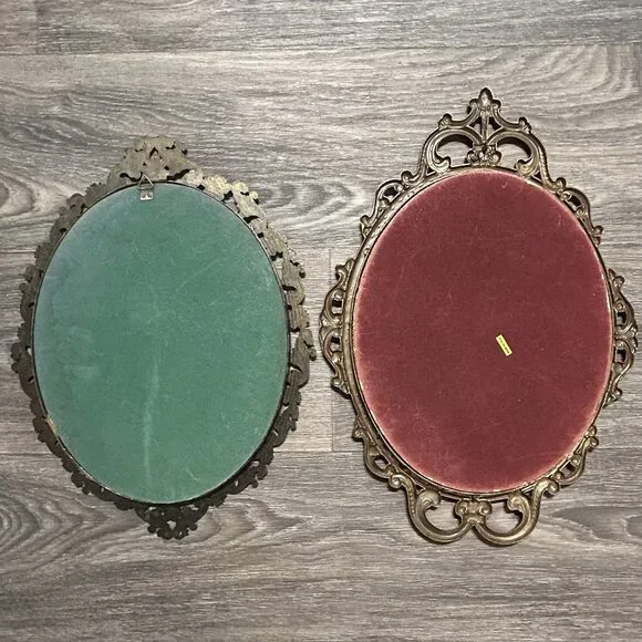 Vintage Pinkie Blue Boy Prints Ornate Oval Framed Made In Italy Glass *READ - Picture 2 of 16